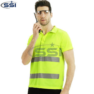 Custom Hi Vis Reflective Safety <b>Polo</b> Breathable Fluorescent Construction Workwear Shirt - Product Image 5
