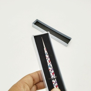 Pinzas para Pestañas de Acero Inoxidable Sostenible, con Punta Recta, Diseño de Mariposa, Recubiertas de Papel, para Artistas de Pestañas, Cuidado Personal, Personalizadas - Product Image 1