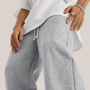 Pantalones de chándal lisos de algodón de bambú, pantalones para correr, pantalones de chándal hechos de algodón para hombre, tobillo ajustable, cordón teñido gris hecho a medida - Product Image 3