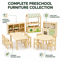 Montessori houten meubilair collectie, modulaire lay-out voor kinderdagverblijven, crèches, kleuterscholen en klaslokalen voor kinderonderwijs.