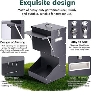 Jh-mech pemberi makan anjing gravitasi, Dispenser makanan otomatis luar ruangan dan dalam ruangan 25 Lbs untuk anjing besar - Product Image 3