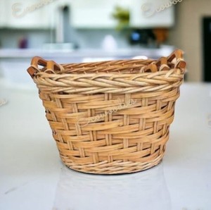 Durable Simple Style Handmade Multi-Utility Natural Colored Fruit Basket Vegetables Basket With Handles Best Gift Idea - Product Image 2