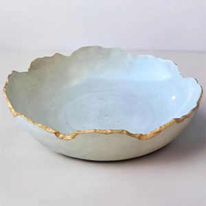 Bol décoratif en résine de marbre fabriqué à la main pièce maîtresse moderne élégant plateau d'accent de Table pour la maison cuisine salon bureau décor - Product Image 1