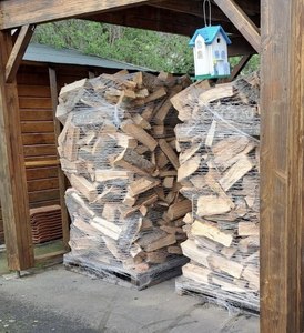 Hardwood Firewood <b>Logs</b> Stacked Outdoor Ready For Heating And Cooking Use. - Product Image 3