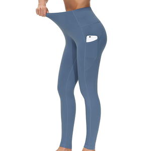 High Quality Custom Color Casual Women's Seamless Anti-Bacterial Mid Waist Heat-Transfer Printed 220g <b>Leggings</b> Cotton Bamboo - Product Image 2