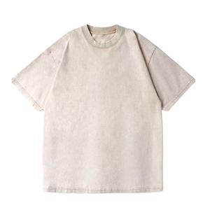 Camiseta de Hombre Lisa de Alta Calidad, Mezcla de Poliéster/Algodón, Lavado Ácido, Corte Regular, Secado Rápido, Transpirable y Ecológica - Product Image 2