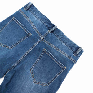 Meilleure qualité hommes décontracté jean pantalon taille haute motif droit plat avant 100% coton ample respirant séchage rapide fait - Product Image 2