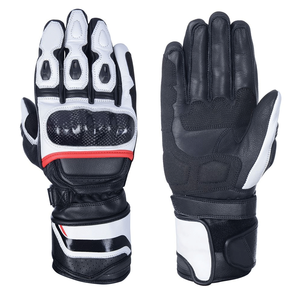 Unisex Men's & Women's Motorbike & Cycling Gloves Genuine Leather Auto Racing Wear Touchscreen Capability Black/White Breathable - Product Image 4