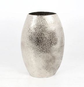 Florero pulido níquel aluminio metal decoración hogar y jardín con trabajo hecho a mano y diseño - Product Image 1
