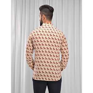 Chemise décontractée pour homme en coton imprimé à manches longues, respirante, en popeline ou tissu Oxford, motif floral ou à pois, offre ODM - Product Image 3