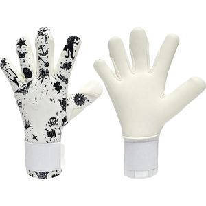 Professional Goalkeeper <b>Gloves</b> Custom Made Breathable 3D Inject <b>Silicon</b> Printed German Letax Flat Palm Printed Black And Blue - Product Image 1