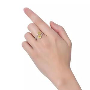 แหวนเพชรสีเหลือง14K สำหรับงานหมั้นประดับเพชรแบบโซลิแทร์ประดับเบาะสีเหลืองแฟนซีสำหรับ VS1 - Product Image 4