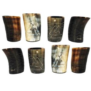 AALIYAN IMPEX Venta Directa Calidad Premium Hecho a Mano Cuerno Natural Vasos de Vidrio Excelente para Beber Directamente a Bajo Precio - Product Image 1