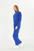 Pull deux pièces tricoté pour femmes et ensemble de tricots de pantalon pull à manches longues taille élastique, ensemble de tricots à jambes larges élégant