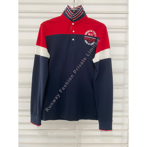 Vente en gros Streetwear personnalisé Polo à manches longues multicolore avec logo pour homme Polo en tricot texturé - Product Image 5