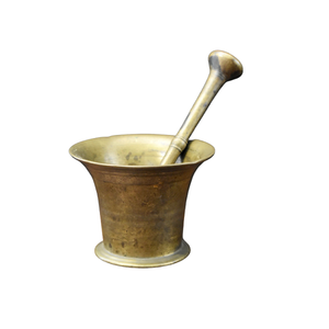 Diseño de lujo Forma redonda Imam Dasta Mejor calidad Color dorado Latón Maja y mortero para proveedor mayorista - Product Image 5