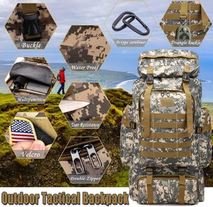 Sac à dos de randonnée 70L Sac à dos de camping léger et étanche avec Molle 3 jours d'assaut pour l'escalade et les sports de plein air - Product Image 4