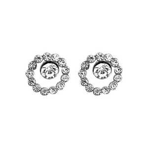 Kriaa Boucles d'oreilles romantiques avec perle d'eau douce et topaze en laiton plaqué argent rhodié pierre autrichienne-pour les fêtes 1313808 - Product Image 1