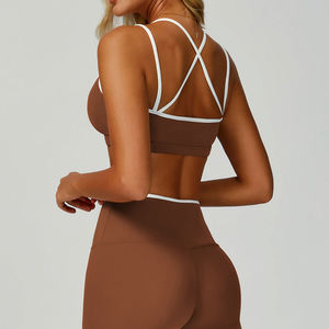 Soutien-gorge de sport pour femmes, nouveau design tendance, couleur contrastée, dos élégant, maintien élevé, antichoc, entraînement, gym, yoga, fitness - Product Image 4
