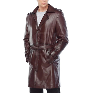 Mid-length Leather Men's Coat Winter Plus Fleece Large Lapel Suit Fur Coat Men - Product Image 1