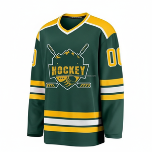 Maillot de hockey sur glace personnalisé léger, uniforme d'équipe sublimé de haute qualité, polyester respirant, fournisseur OEM et grossiste - Product Image 2