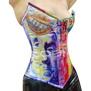 <b>Sexy</b> Money Print Bustier <b>Top</b> Multicolor Dollar Sublimated Printed Corset Streetstyle Slimming Party Korsets - Product Image 1