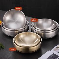 Bol à riz double couche DS132 en acier inoxydable, bol en métal isolé thermiquement pour la cuisine, vaisselle