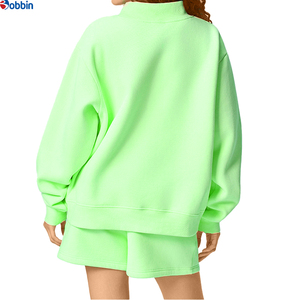 Customized Trade Plain Color Women's Hoodies & Sweatshirts and <b>Short</b> Sets Crew Neck Sweatshirt and <b>Short</b> Sets Casual Plus Size - Product Image 5