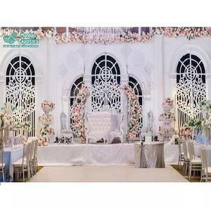 Paneles de fondo de fibra de gran canadiense para boda, marco de fondo de estilo victoriano para ventana, con temática blanca occidental para boda - Product Image 1