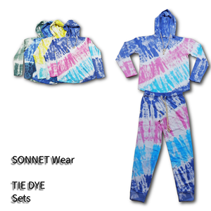 Sweat à capuche Tie Dye pour femmes Sweat-shirt à col rond deux pièces Jogger 2 pièces Crop Set Survêtement pour femmes imprimé Casu Wearing hot OEM - Product Image 1