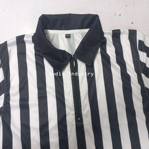 Camiseta de árbitro de rayas blancas y negras con logotipo personalizado, camiseta de fútbol, camiseta de media manga con cremallera 3/4, ropa de fútbol, uniformes de árbitro - Product Image 6