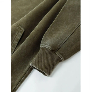 Acid Wash Distressed Ripped Raw Hem Cut <b>Edge</b> Hoodie Street-wear Hoodie Acid Wash Thermal Hoodie - Product Image 6