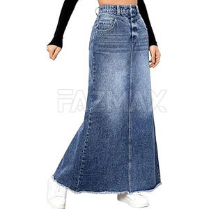 Falda vaquera informal personalizada de alta calidad para mujer, Falda vaquera de entrenamiento, Falda vaquera para mujer con tarifa de venta completa - Product Image 1