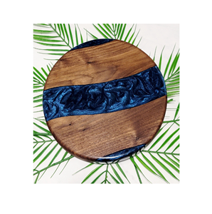 Excellent design Bois et résine époxy lazy susan river forme ronde avec bois de qualité supérieure et résine Lazy susan - Product Image 3