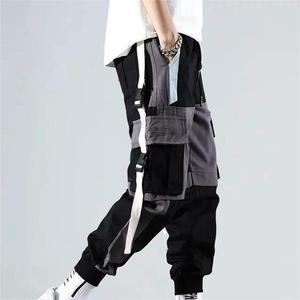 2024 SDS, pantalones de chándal Cargo negros informales para hombre, cintura media, ajuste holgado con rastreador de bolsillo y cinta, pantalones de chándal de Hip Hop - Product Image 4