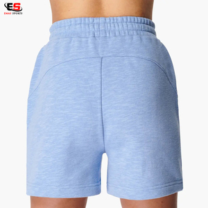 Mini pantalones cortos deportivos personalizados para mujer, diseño de brisa de verano de algodón sólido con cordón, transpirable, para correr, atletismo, lavado colorido - Product Image 6