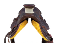 Selle Western Premium Big Horn, arbre en fibre de verre, cuir de buffle, travail à la main, sculpture, garde-boue pré-tourné, 16 pouces, personnalisable
