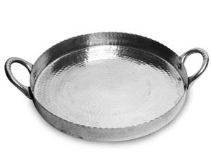 Vaisselle en métal Assiettes de présentation Assiette de service en métal plaqué argent Vaisselle en métal Vaisselle pour desserts de fête de mariage - Product Image 3