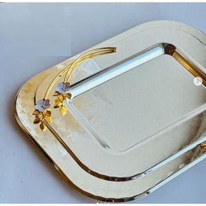 Décoration de la maison plateau de service cadre en métal base miroir table plateaux décoratifs à prix compétitif par Indian Metal World - Product Image 5