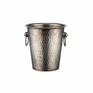 Seau à glace en métal tendance, finition argent antique, forme ronde, refroidisseur à vin avec poignée, refroidisseur à bière design - Product Image 6