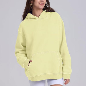 Mujeres Hombres Unisex Sudadera con capucha de gran tamaño Lavado ácido pesado 420 GSM 100% Algodón OEM Lavado ácido Jersey liso Sudaderas con capucha Sudadera - Product Image 2