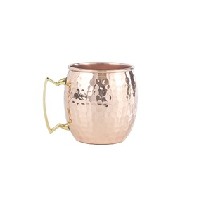 Mug Moscow Mule de forme ronde de la plus grande qualité Mug à eau martelée en cuivre de dernière conception par Home Arts - Product Image 1