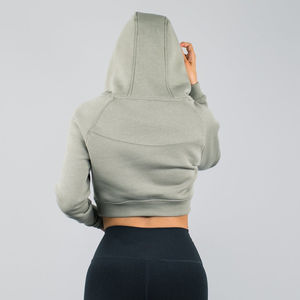 Ventes en gros de sweats à capuche courts pour femmes avec logo personnalisé, sweats à capuche courts en coton pour femmes, sweats à capuche courts à la mode, taille plus, conception OEM - Product Image 6