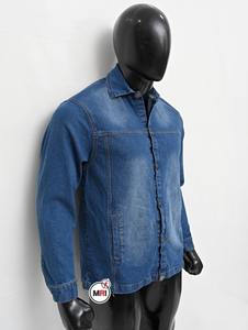 Venta al por mayor de alta demanda de nuevo diseño de camisa de mezclilla con lavado ácido de color sólido de algodón Casual nuevo estilo camisas de mezclilla - Product Image 6