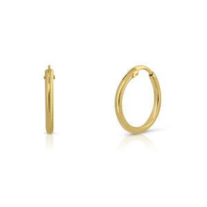 9K Solid Gold Hoop <b>Earrings</b> (Available 10k-14k-18k ) Women Children Kids Ear Clip Screw Back Made in Spain - Product Image 1