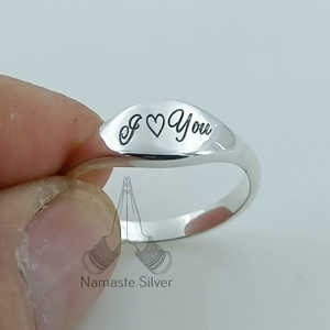 Custom Name Personalized Sterling Silver <b>Ring</b> Handmade Men's Jewelry Gift for Her <b>Dainty</b> and Elegant - Product Image 4