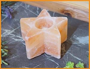 Portavelas con forma de estrella de sal rosa, venta al por mayor interruptor de atenuación lámpara de sal del Himalaya piedra de roca de cristal Rosa sal natural de Pakistán - Product Image 6