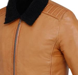 ESPRIT Chaqueta de Piel Auténtica con Forro de Sherpa, Chaqueta de Piel con Cierre de Cremallera y Cuello Vuelto, Transpirable, Gran Oferta, Invierno, 100% - Product Image 3