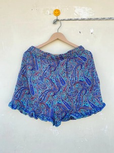 Vintage Hippie maillots de bain confortable Festival été femmes à la mode à la main Boho soie Shorts recyclé Sari Floral salon porter élastique - Product Image 6