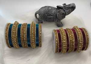 Ensemble de bracelets en verre faits à la main tendance 2026, de haute qualité, pour femmes, pour les mariages et les fêtes indiennes et pakistanaises, avec des pierres de perles - Product Image 4